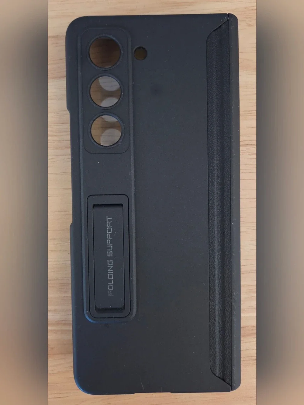 Galaxy Z Fold5 Case -  Black, Kickstand, Clear Front Cover, Samsung Phone Case